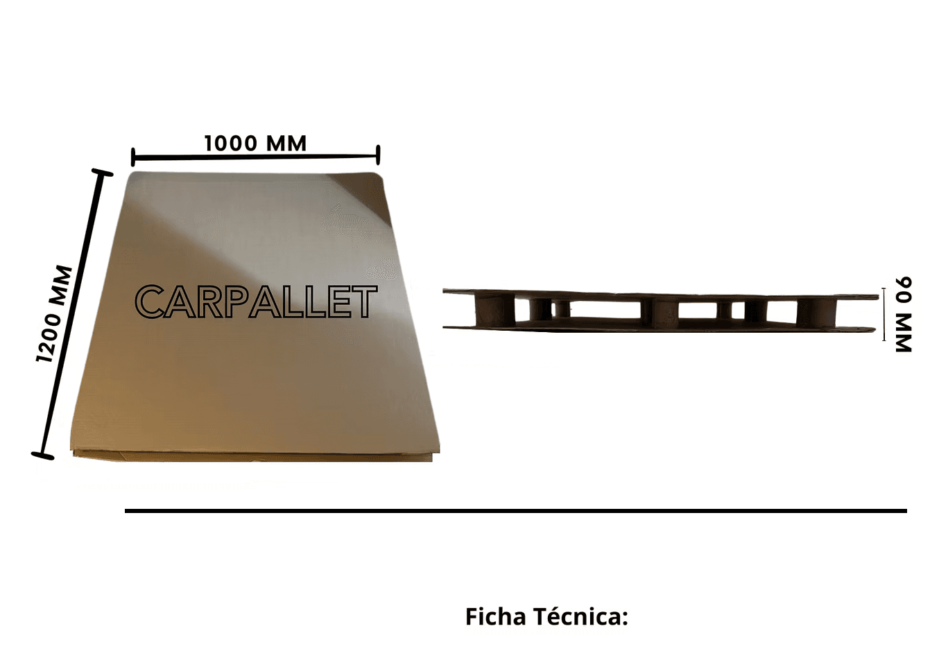 Detalle pallet de cartón CarPallet